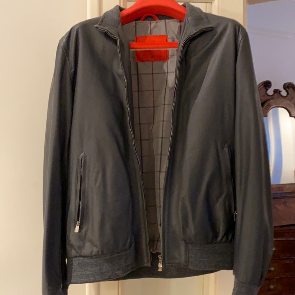 Men’s Luxury Isaia Leather Jacket